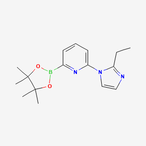 molecular formula C16H22BN3O2 B578133 2-(2-乙基-1H-咪唑-1-基)-6-(4,4,5,5-四甲基-1,3,2-二氧杂硼环-2-基)吡啶 CAS No. 1310383-02-8