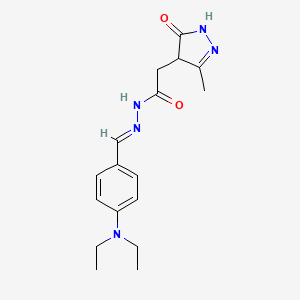 N'-{(E)-[4-(diethylamino)phenyl]methylidene}-2-(3-methyl-5-oxo-4,5-dihydro-1H-pyrazol-4-yl)acetohydrazide