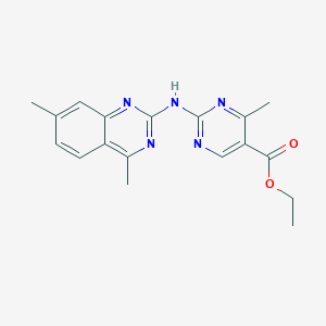 molecular formula C18H19N5O2 B5781363 ethyl 2-[(4,7-dimethyl-2-quinazolinyl)amino]-4-methyl-5-pyrimidinecarboxylate 