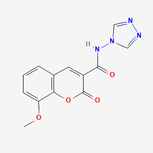 molecular formula C13H10N4O4 B5781373 8-methoxy-2-oxo-N-4H-1,2,4-triazol-4-yl-2H-chromene-3-carboxamide 