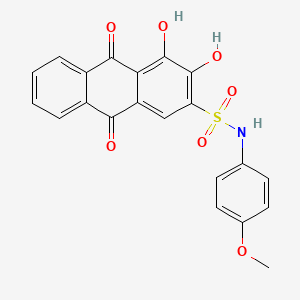 molecular formula C21H15NO7S B578139 3,4-二羟基-N-(4-甲氧基苯基)-9,10-二氧代-9,10-二氢蒽-2-磺酰胺 CAS No. 1313738-89-4
