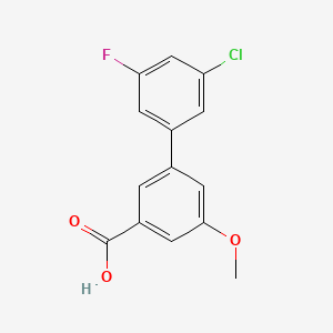molecular formula C14H10ClFO3 B578145 3-(3-氯-5-氟苯基)-5-甲氧基苯甲酸 CAS No. 1261922-66-0