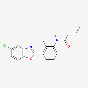 molecular formula C18H17ClN2O2 B5781476 N-[3-(5-chloro-1,3-benzoxazol-2-yl)-2-methylphenyl]butanamide 
