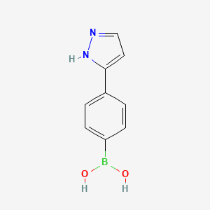 molecular formula C9H9BN2O2 B578149 [4-(1H-吡唑-5-基)苯基]硼酸 CAS No. 1226849-25-7