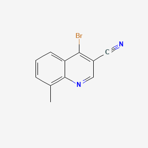 molecular formula C11H7BrN2 B578152 4-溴-8-甲基喹啉-3-碳腈 CAS No. 1242260-28-1