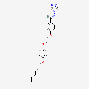 molecular formula C23H28N4O3 B5781529 N-(4-{2-[4-(hexyloxy)phenoxy]ethoxy}benzylidene)-4H-1,2,4-triazol-4-amine 