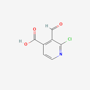 molecular formula C7H4ClNO3 B578156 2-氯-3-甲酰基异烟酸 CAS No. 1289042-45-0