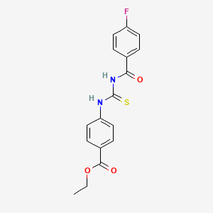 molecular formula C17H15FN2O3S B5781576 ethyl 4-({[(4-fluorobenzoyl)amino]carbonothioyl}amino)benzoate 