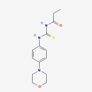 molecular formula C14H19N3O2S B5781717 N-({[4-(4-morpholinyl)phenyl]amino}carbonothioyl)propanamide 