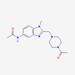 molecular formula C17H23N5O2 B5781741 N-{2-[(4-acetyl-1-piperazinyl)methyl]-1-methyl-1H-benzimidazol-5-yl}acetamide 