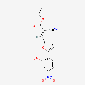 molecular formula C17H14N2O6 B5781779 ethyl 2-cyano-3-[5-(2-methoxy-4-nitrophenyl)-2-furyl]acrylate 