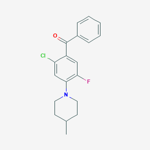 molecular formula C19H19ClFNO B5781780 [2-chloro-5-fluoro-4-(4-methyl-1-piperidinyl)phenyl](phenyl)methanone 