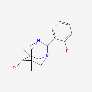 2-(2-fluorophenyl)-5,7-dimethyl-1,3-diazatricyclo[3.3.1.1~3,7~]decan-6-one