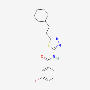 N-[5-(2-cyclohexylethyl)-1,3,4-thiadiazol-2-yl]-3-fluorobenzamide