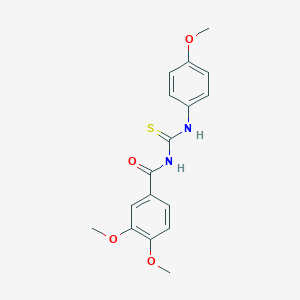 molecular formula C17H18N2O4S B5781838 3,4-dimethoxy-N-{[(4-methoxyphenyl)amino]carbonothioyl}benzamide 