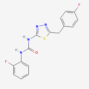 molecular formula C16H12F2N4OS B5781851 N-[5-(4-fluorobenzyl)-1,3,4-thiadiazol-2-yl]-N'-(2-fluorophenyl)urea 