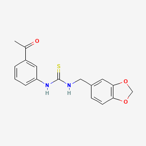 molecular formula C17H16N2O3S B5781862 N-(3-acetylphenyl)-N'-(1,3-benzodioxol-5-ylmethyl)thiourea 