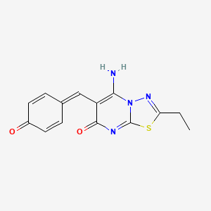 molecular formula C14H12N4O2S B5781863 2-ethyl-6-(4-hydroxybenzylidene)-5-imino-5,6-dihydro-7H-[1,3,4]thiadiazolo[3,2-a]pyrimidin-7-one CAS No. 6223-56-9