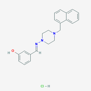 molecular formula C22H24ClN3O B5781866 3-({[4-(1-naphthylmethyl)-1-piperazinyl]imino}methyl)phenol hydrochloride 