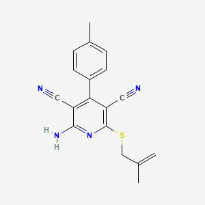 molecular formula C18H16N4S B5781886 2-amino-4-(4-methylphenyl)-6-[(2-methyl-2-propen-1-yl)thio]-3,5-pyridinedicarbonitrile 