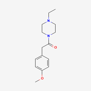 molecular formula C15H22N2O2 B5781923 1-ethyl-4-[(4-methoxyphenyl)acetyl]piperazine 