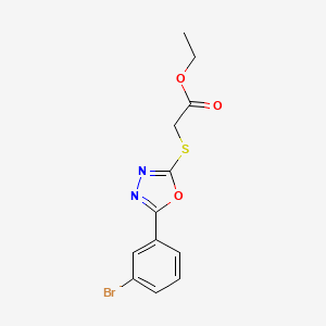 molecular formula C12H11BrN2O3S B5781940 ethyl {[5-(3-bromophenyl)-1,3,4-oxadiazol-2-yl]thio}acetate 