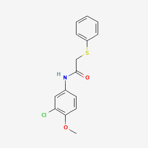 molecular formula C15H14ClNO2S B5781976 N-(3-chloro-4-methoxyphenyl)-2-(phenylthio)acetamide 