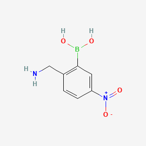 molecular formula C7H9BN2O4 B578199 2-(氨基甲基)-5-硝基苯硼酸 CAS No. 1217500-83-8