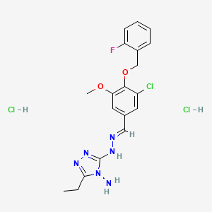molecular formula C19H22Cl3FN6O2 B5781990 3-chloro-4-[(2-fluorobenzyl)oxy]-5-methoxybenzaldehyde (4-amino-5-ethyl-4H-1,2,4-triazol-3-yl)hydrazone dihydrochloride 