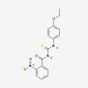 molecular formula C16H15N3O4S B5782002 N-{[(4-ethoxyphenyl)amino]carbonothioyl}-2-nitrobenzamide 