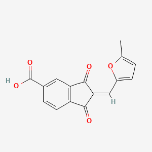 molecular formula C16H10O5 B5782008 2-[(5-methyl-2-furyl)methylene]-1,3-dioxo-5-indanecarboxylic acid 