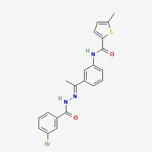 N-{3-[N-(3-bromobenzoyl)ethanehydrazonoyl]phenyl}-5-methyl-2-thiophenecarboxamide