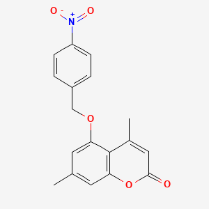 molecular formula C18H15NO5 B5782046 4,7-dimethyl-5-[(4-nitrobenzyl)oxy]-2H-chromen-2-one 