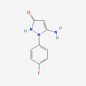 molecular formula C9H8FN3O B578207 5-氨基-1-(4-氟苯基)-1H-吡唑-3-醇 CAS No. 1247169-18-1
