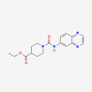 molecular formula C17H20N4O3 B5782095 ethyl 1-[(6-quinoxalinylamino)carbonyl]-4-piperidinecarboxylate 