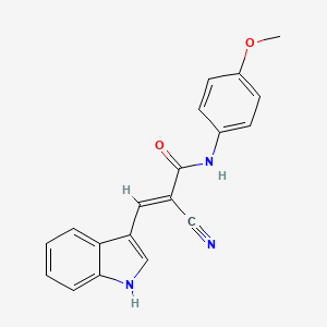 molecular formula C19H15N3O2 B5782129 2-cyano-3-(1H-indol-3-yl)-N-(4-methoxyphenyl)acrylamide 
