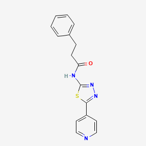 3-phenyl-N-[5-(4-pyridinyl)-1,3,4-thiadiazol-2-yl]propanamide