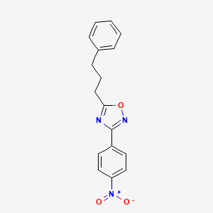 molecular formula C17H15N3O3 B5782149 3-(4-nitrophenyl)-5-(3-phenylpropyl)-1,2,4-oxadiazole 