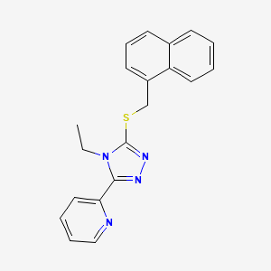 2-{4-ethyl-5-[(1-naphthylmethyl)thio]-4H-1,2,4-triazol-3-yl}pyridine