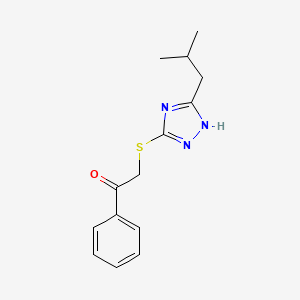 molecular formula C14H17N3OS B5782189 2-[(5-isobutyl-4H-1,2,4-triazol-3-yl)thio]-1-phenylethanone 
