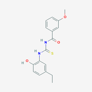 molecular formula C17H18N2O3S B5782222 N-{[(5-ethyl-2-hydroxyphenyl)amino]carbonothioyl}-3-methoxybenzamide 
