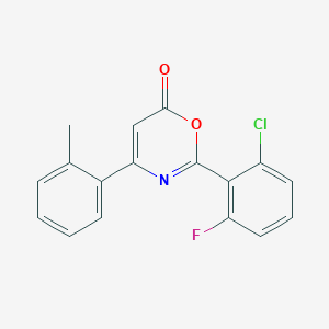molecular formula C17H11ClFNO2 B5782244 2-(2-chloro-6-fluorophenyl)-4-(2-methylphenyl)-6H-1,3-oxazin-6-one 