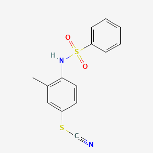 molecular formula C14H12N2O2S2 B5782256 3-methyl-4-[(phenylsulfonyl)amino]phenyl thiocyanate 