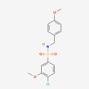 molecular formula C15H16ClNO4S B5782261 4-chloro-3-methoxy-N-(4-methoxybenzyl)benzenesulfonamide 
