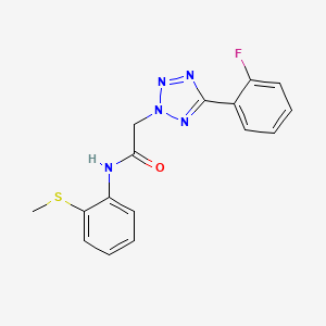 molecular formula C16H14FN5OS B5782277 2-[5-(2-fluorophenyl)-2H-tetrazol-2-yl]-N-[2-(methylthio)phenyl]acetamide 
