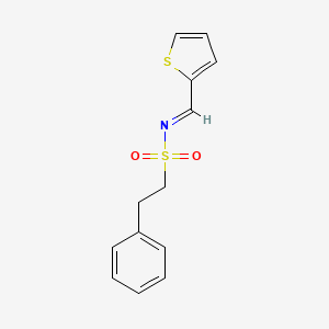 molecular formula C13H13NO2S2 B5782333 2-phenyl-N-(2-thienylmethylene)ethanesulfonamide 