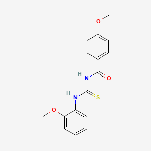 molecular formula C16H16N2O3S B5782414 4-methoxy-N-{[(2-methoxyphenyl)amino]carbonothioyl}benzamide 