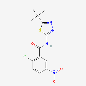 molecular formula C13H13ClN4O3S B5782426 N-(5-tert-butyl-1,3,4-thiadiazol-2-yl)-2-chloro-5-nitrobenzamide 