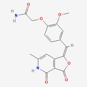 molecular formula C18H16N2O6 B5782430 2-{2-methoxy-4-[(6-methyl-3,4-dioxo-4,5-dihydrofuro[3,4-c]pyridin-1(3H)-ylidene)methyl]phenoxy}acetamide 