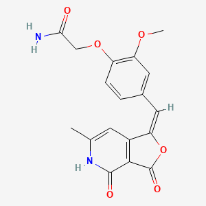 2-(2-METHOXY-4-{[(1E)-6-METHYL-3,4-DIOXO-1H,3H,4H,5H-FURO[3,4-C]PYRIDIN-1-YLIDENE]METHYL}PHENOXY)ACETAMIDE